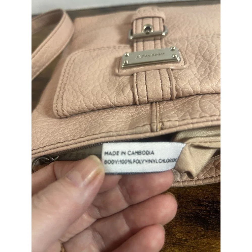 Nine West Blush Pink Crossbody Bag Pebbled Faux Leather Adjustable Strap UEC Bag